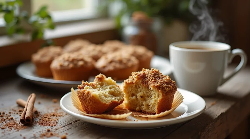 Gluten-free sour cream coffee cake muffins