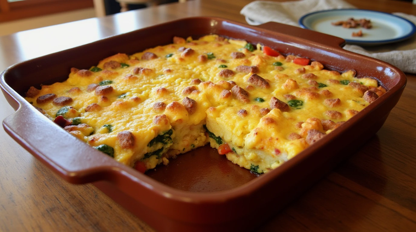 overnight gluten free breakfast casserole with sausage