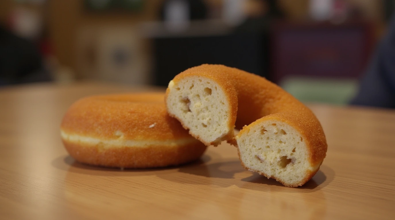 Gluten free almond flour donuts in half- Gluten Free Almond Flour Donuts